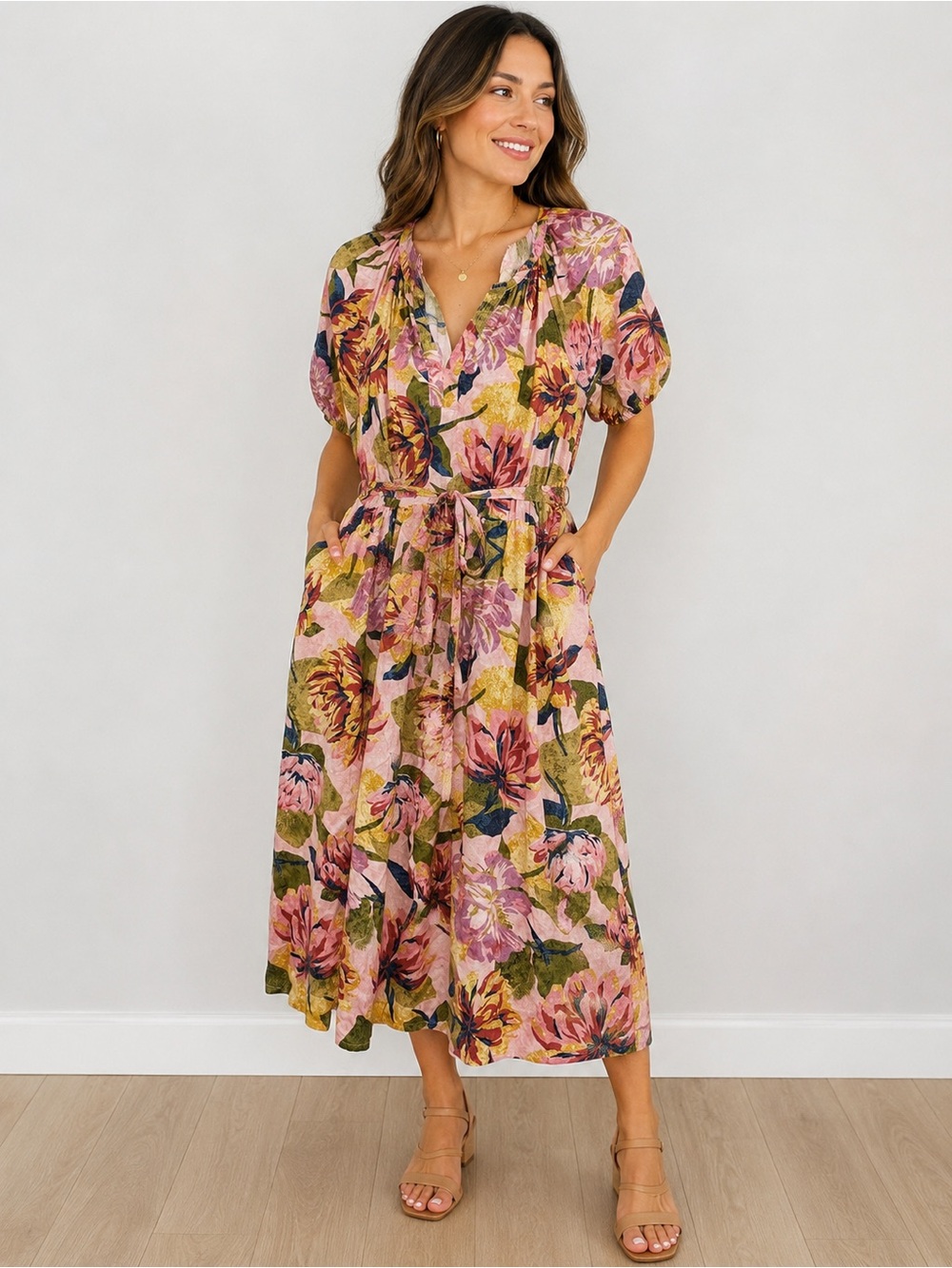 Terra & Sky Floral Maxi Dress Plus 0X 14W #vacationdress #resort #maxidress